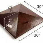 HPC Sedona Square Hammered Copper Fire Bowl Cover
