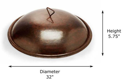 HPC Tempe Round Hammered Copper Fire Bowl Cover