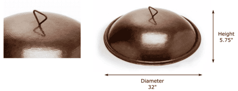 HPC Tempe Round Hammered Copper Fire Bowl Cover