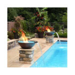 Mesa Hammered Copper Gas Fire and Water Bowl by HPC