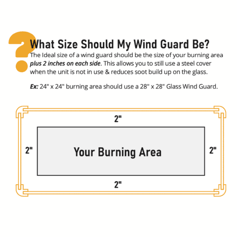 Square Fire Pit Wind Guard - The Outdoor Plus
