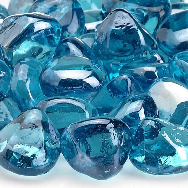 Zircon Powder Blue Luster Fire Glass - 10 lbs