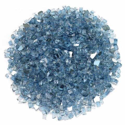 1/4 Inch Pacific Blue Reflective Fire Glass - American Fire Glass