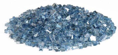 1/4 Inch Pacific Blue Reflective Fire Glass - American Fire Glass
