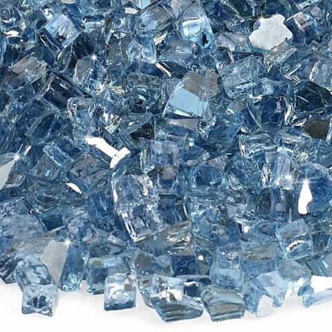 1/4 Inch Pacific Blue Reflective Fire Glass - American Fire Glass