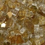 Close look at 1/2" Gold Reflective Fire Glass for fire pits