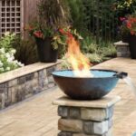 Tempe Hammered Copper Gas Fire and Water Bowl - 31 Inches