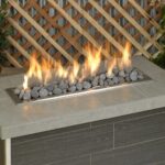 Tumbled Lava Stone in a lit fire pit