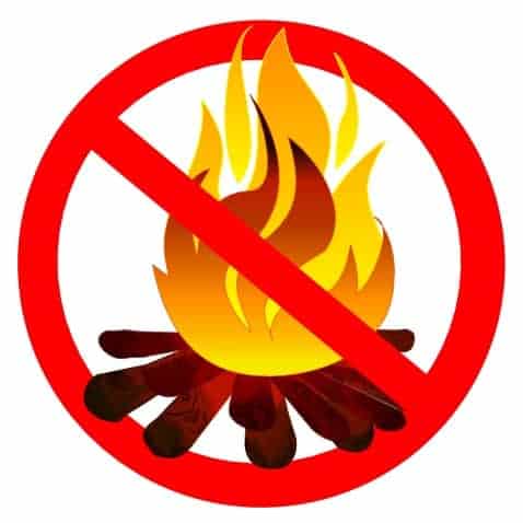 Campfires Forbidden Sign