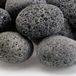 A close up of Medium Tumbled Lava Stone for fire pits and fireplaces