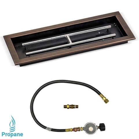 Rectangular Bronze Match Light Fire Pit Kits
