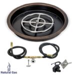 Bronze Round Drop In Fire Pit Pan with Spark Ignition Kit
