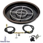 Bronze Round Drop In Fire Pit Pan with Spark Ignition Kit