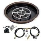 Bronze Round Drop In Fire Pit Pan with Spark Ignition Kit