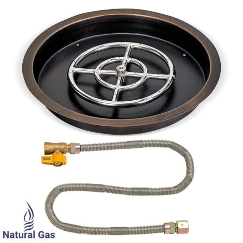 Round Bronze Match Light Fire Pit Kit by American Fireglass