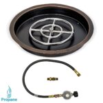 Round Bronze Match Light Fire Pit Kit by American Fireglass