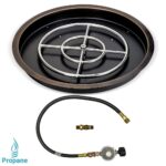 Round Bronze Match Light Fire Pit Kit by American Fireglass