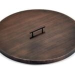 Round Oil Rubbed Bronze Drop-In Fire Pit Pan Lid - 22" Dia ( Fits 19" Tray )