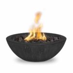 Sedona 27 Inch Wood Grain Fire Bowl - GFRC Concrete - The Outdoor Plus
