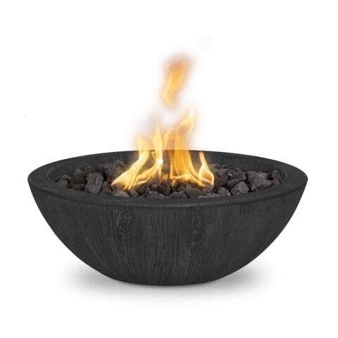 Sedona 27 Inch Wood Grain Fire Bowl - GFRC Concrete - The Outdoor Plus