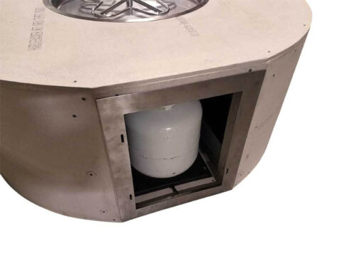 HPC Round Ready To Finish Fire Pit Enclosure Kit with Gas Tank Storage