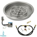 American FireGlass Round Drop In Tray with S.I.T. Electronic Ignition