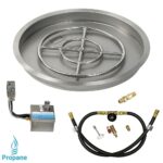 American FireGlass Round Drop In Tray with S.I.T. Electronic Ignition