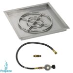 Square Fire Pit Pan with Match Light Kit - SS-SQPMKIT / American Fireglass