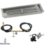American Fire Glass Rectangular Natural Gas Fire Pit Kit with Spark Ignition