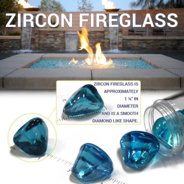 Zircon Midnight Blue Diamond Luster Fire Glass