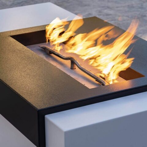 Moonstone Fire Pit -close up of the burner being tested