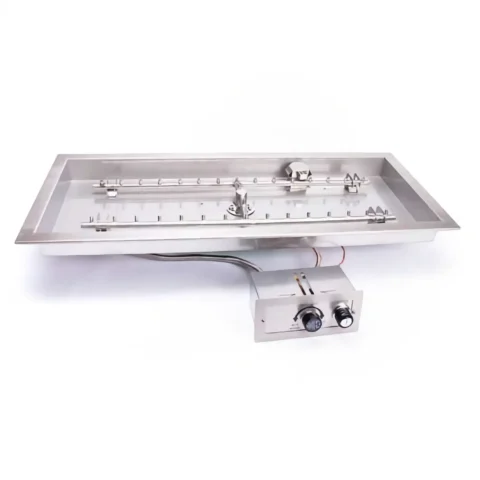 HPC Torpedo Rectangular Fire Pit Insert Push Button Flame Sensing