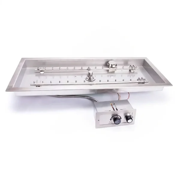 HPC Torpedo Rectangular Fire Pit Insert Push Button Flame Sensing