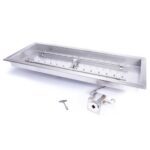 HPC Match Lit Rectangular Fire Pit Insert with Torpedo H Burner