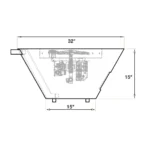 Mesa Hammered Copper Gas Fire and Water Bowl Dimensions