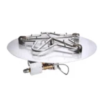 HPC Round Flat Fire Pit Insert with Torpedo Penta Burner and Electronic Ignition