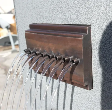 Rainfall Style Copper Scupper