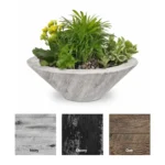 32 Inch Cazo Wood Grain GFRC Planter Bowl Color Options