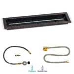 Fire Pit Linear Oil Rubbed Bronze Drop In Pan with Match Light Kit - NG or LP