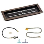 American Fire Glass Rectangular Bronze Match Light Fire Pit Kits