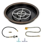 American Fire Glass Round Bronze Match Light Fire Pit Kit by American Fireglass
