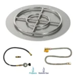 American Fire Glass Round Match Light Flat Pan Kit