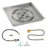 American Fire Glass Square Fire Pit Pan with Match Light Kit