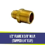 1/2" Flare - 3/8" MIP with Tapped 1/4" FIP