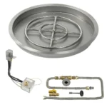 AFP AWEIS Round Drop-In Fire Pit Kit with Pan, Burner, Electronic Ignition, and Gas Connections