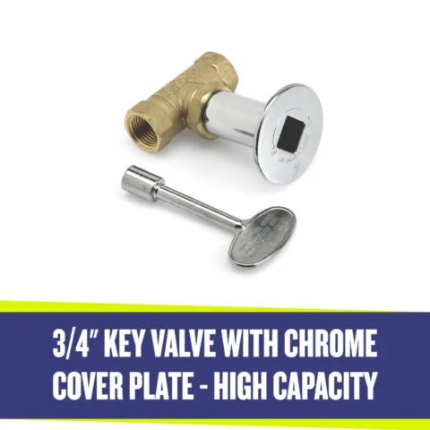 3/4" Key Valve with Chrome Cover Plate