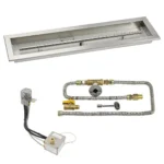 Linear Drop-In Fire Pit Kit AWEIS Ignition - Pan, Burner, Electronic Ignition System & Gas Connections