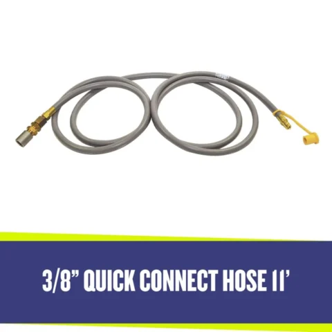 11' long - 3/8" Quick Connect Rubber Gas Hose