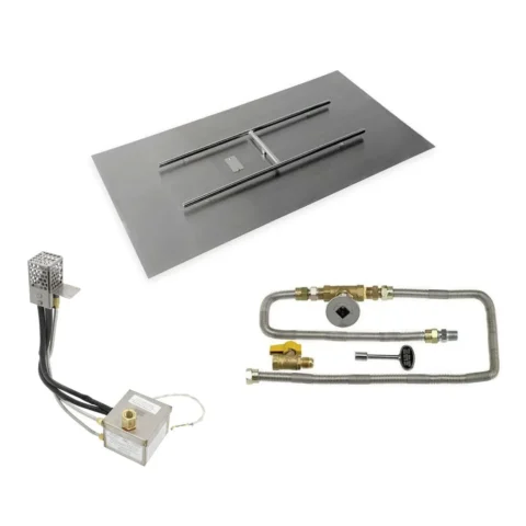 Rectangular Flat Fire Pit Kit with AWEIS