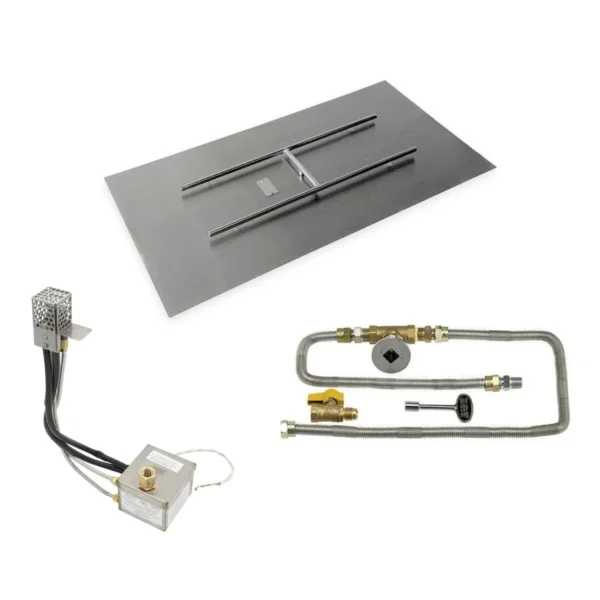 Rectangular Flat Fire Pit Kit with AWEIS